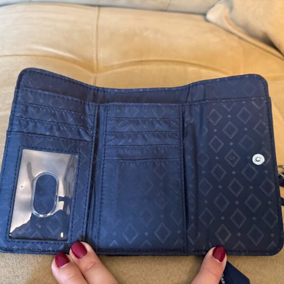 Vera Bradly Wallet with lanyard deep navy blue - Picture 2 of 14